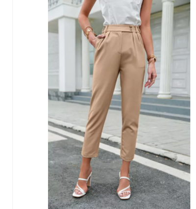 Pantalones Capri Cintura Alta Ajustados - Estilo Moderno - Image 7