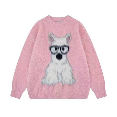 Suéter Holgado Casual con Estampado de Cachorro para Hombre y Mujer - Image 6