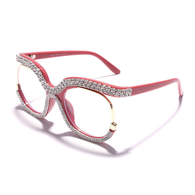 Gafas de Sol Luxury Diamante Personalizadas Marco Redondo Grande - Image 4