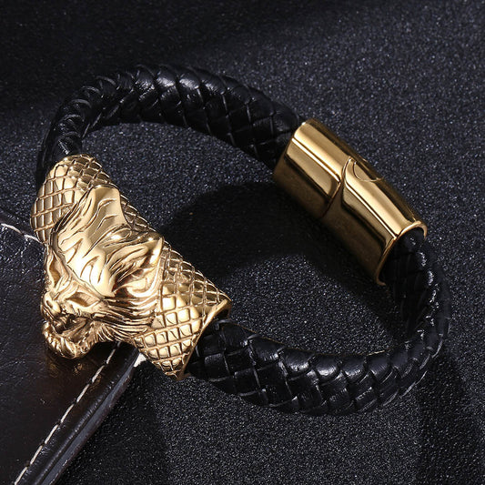 Pulsera de Lobo Punk Estilo Europeo y Americano para Hombre - Image 2