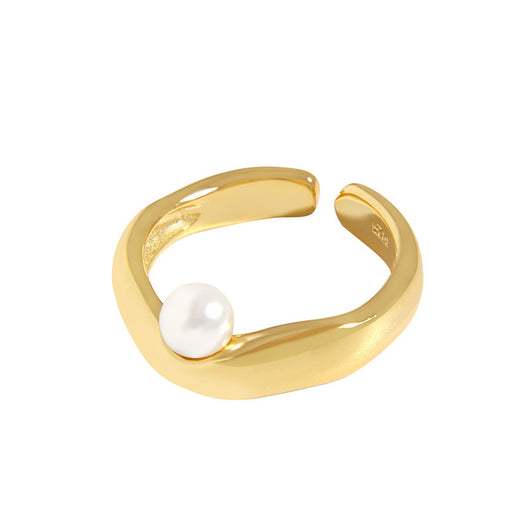 Anillo de Plata Esterlina con Perla Geométrica - Diseño Luxury Minimalista - Image 9