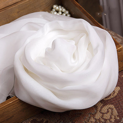 Pañuelo de Seda Pura Hangzhou Blanco Natural - Image 9