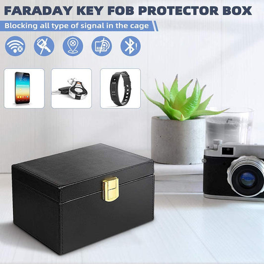 Estuche de Protección Anti-fraude con Caja Bloqueadora y 2 Llaves de Fibra de Carbono