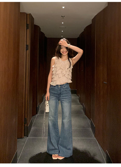 Blusa Sin Mangas con Volantes Irregulares para Mujer - Image 23