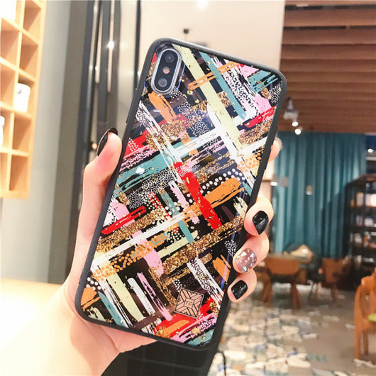 Funda Móvil con Diseño de Rayas Diamante y Onda Puntillada - Image 54