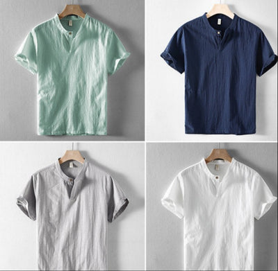 Camisa Suelta Estilo Chino de Algodón y Lino con Cuello Mao - Image 12
