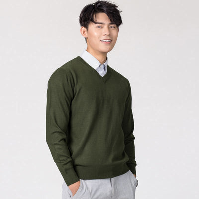 Suéter Holgado de Lana para Hombre - Pullover Casual de Color Sólido - Image 37