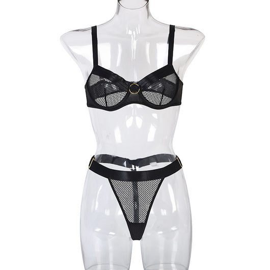 Conjunto de Lencería Sexy con Detalles en Malla - Image 3