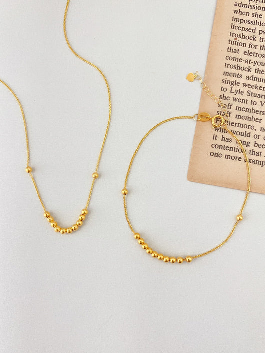 Collar de Oro 18K Chopin con Dije de Cuentas de la Suerte - Image 11