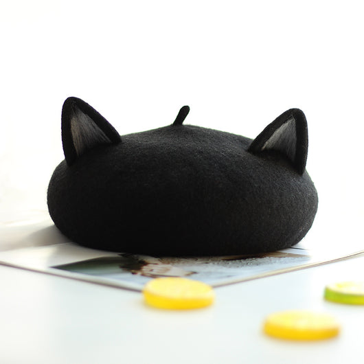 Boina de Fieltro de Lana con Orejas de Gato 3D - Image 6