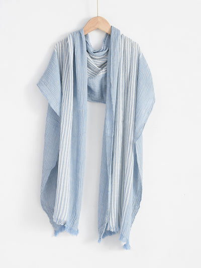Bufanda Delgada a Rayas para Hombre - Azul Marino Primavera Verano - Image 25
