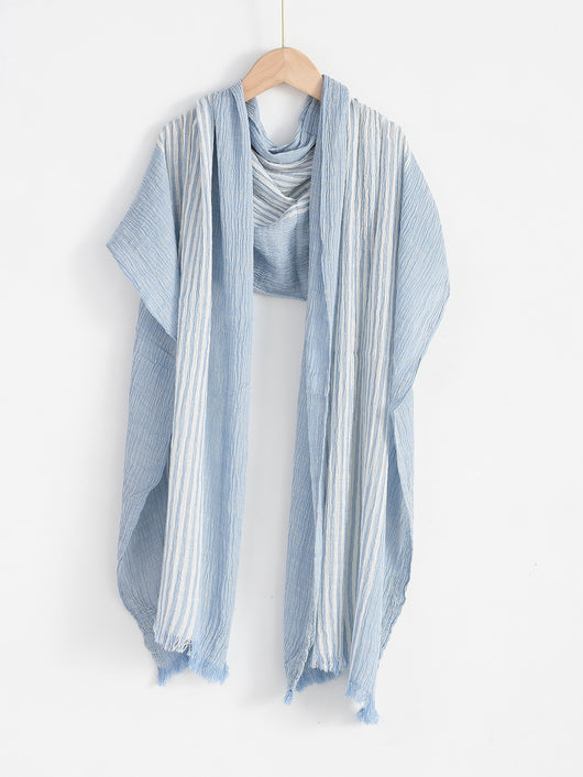 Bufanda Delgada a Rayas para Hombre - Azul Marino Primavera Verano - Image 25