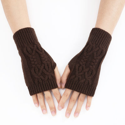 Guantes Tejidos Medio Dedo para Parejas - Lana Cálida Invierno Unisex - Image 29