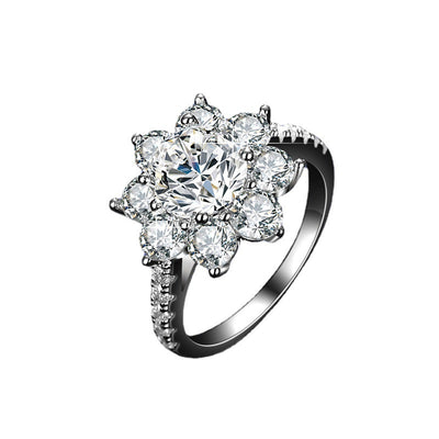 Anillo de Plata con Moissanita y Girasol para Mujer - Image 10