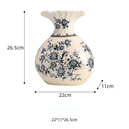 Jarrón Decorativo de Porcelana Azul y Blanco Estilo Retro Chino - Image 8