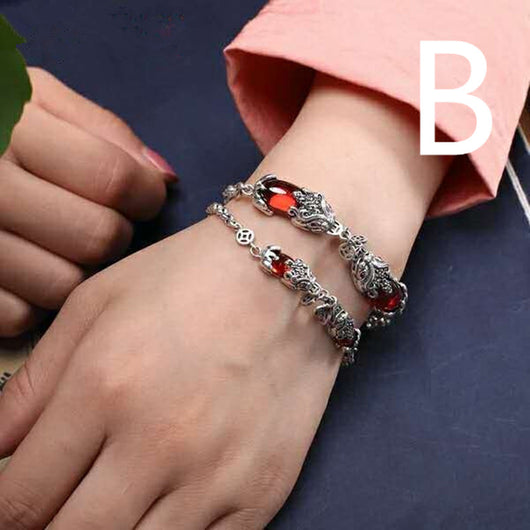 Pulsera de Valentía en Plata con Granate, Calcedonia y Ágata - Image 8