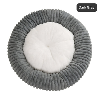 Cama Acolchada Redonda para Mascotas con Diseño de Rayas - Image 10