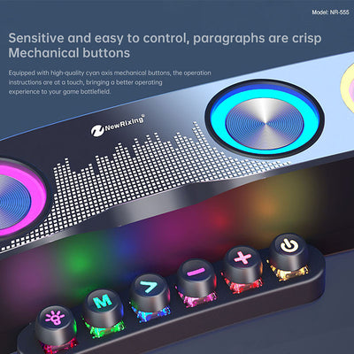 Parlante Gaming Bluetooth Colorido para Escritorio con LED - Image 12