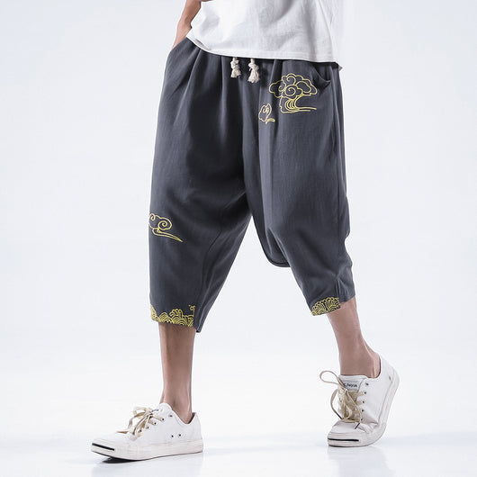 Pantalones Anchos Bordados Xiangyun - Comodidad y Estilo - Image 10