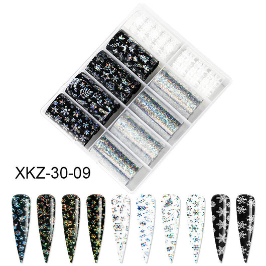 Láminas de Transferencia para Uñas con Diseños de Estrellas y Mariposas Láser - Image 42