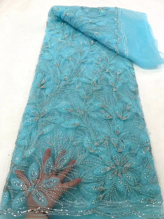 Vestido de Fiesta Elegante con Encaje Bordado y Flores de Cinta - Image 9