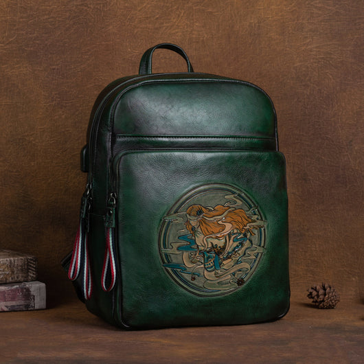 Bolso de Cuero Artesanal Grande con Tallado Manual - Image 12