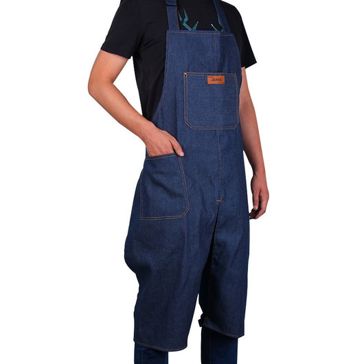 Delantal de Trabajo Denim Desarmable con Bolsillos y Protección Antitinta - Image 5