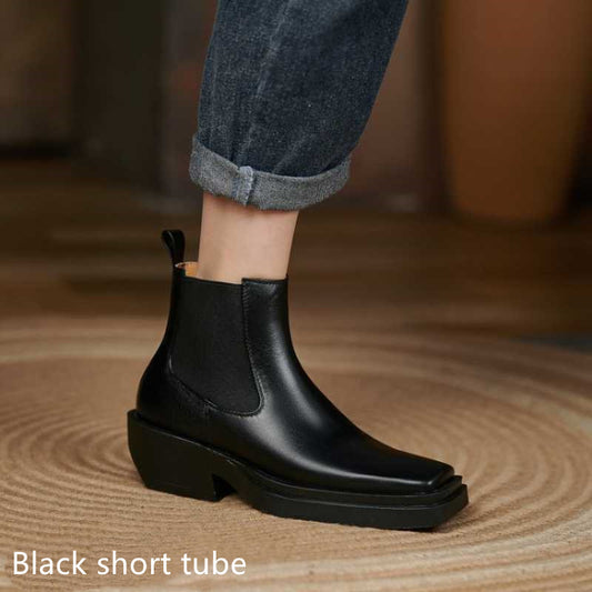 Botas de Cuero Suave para Mujer - Estilo Otoño Invierno Tendencia - Image 2