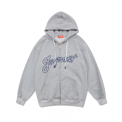 Sudadera con Capucha Pareja Letras Bordadas Diseño Minimalista - Image 2