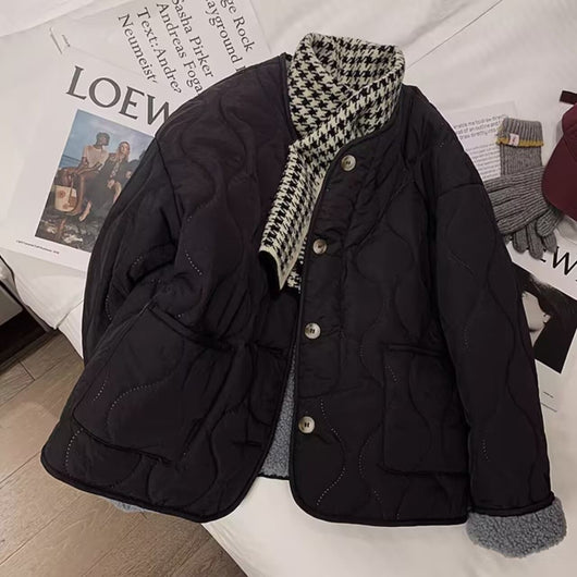Chaqueta Acolchada de Lana Cordero para Mujer - Abrigo de Invierno - Image 5