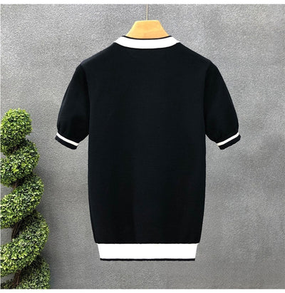 Suéter Base de Manga Corta Moderno para Hombre - Image 10