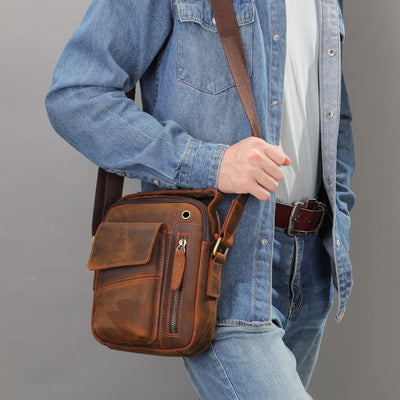 Bolso Crossbody de Cuero Minimalista para Hombre - Image 13