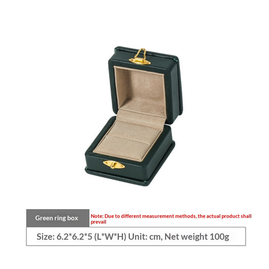 Anillo de Diamante Verde Esmeralda en Cuero Genuino con Caja de Presentación - Image 12