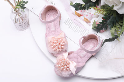 Sandalias Infantiles de Princesa con Punta Abierta, Flores de Perla y Suela Suave - Image 12