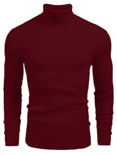 Suéter Cuello Alto Ajustado de Manga Larga para Hombre - Image 28