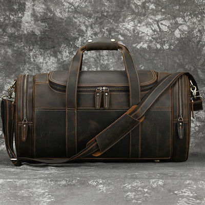Bolso de Viaje Vintage en Cuero Crazy Horse para Hombre