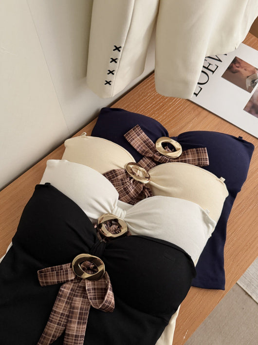 Camiseta Halter Ajustada con Lazo Decorativo para Mujer - Image 14