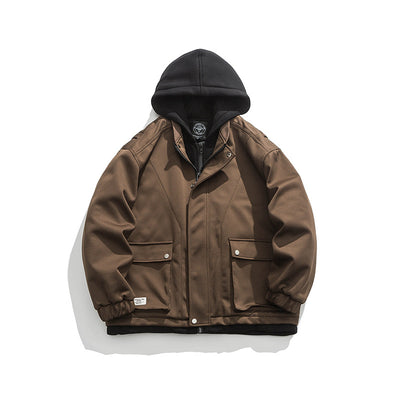 Chamarra Hoodie Retro con Bolsillos 3D y Diseño Desmontable para Hombre - Image 20