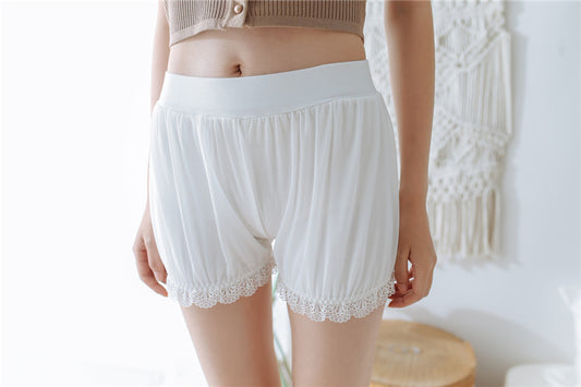 Leggings Escolares Blancos con Shorts Integrados Anti-transparencia