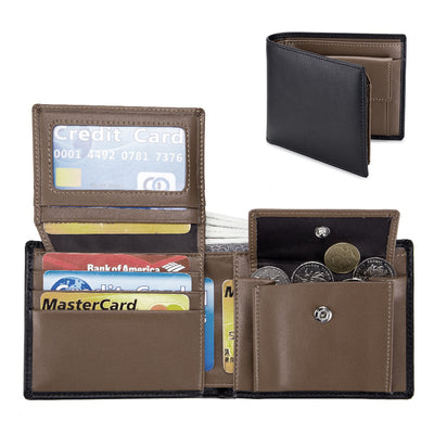 Billetera Corta de Cuero Genuino para Hombre - Diseño Trifold - Image 10