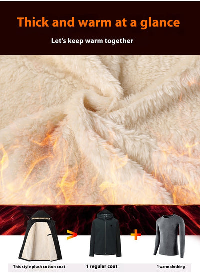 Chaqueta de Invierno para Hombre con Forro Grueso Tipo Borrego - Image 13
