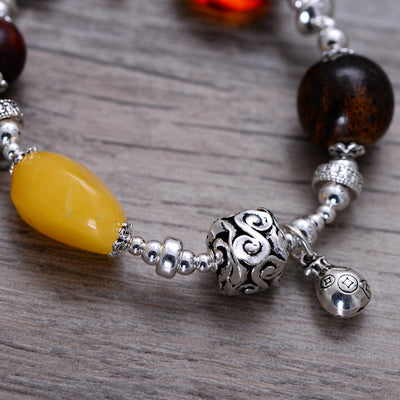 Pulsera de Plata 925 con Ámbar Vintage Artesanal para Mujer - Image 3