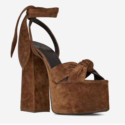 Sandalias Colorblock Talla Grande con Tacón Chunky y Moño Amor - Image 16