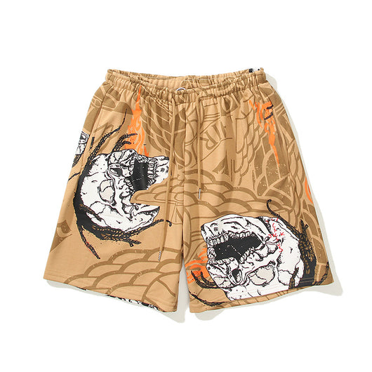 Shorts Casuales Unisex con Estampado Calavera y Cactus - Image 9