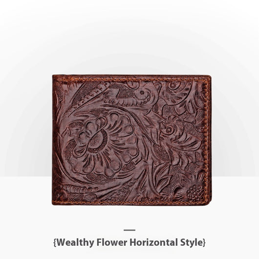 Cartera de Cuero Artesanal Grabada Retro para Hombre - Image 23