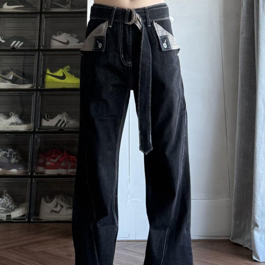 Jeans Hombre Corte Recto Americano Fit Suelto Efecto Adelgazante