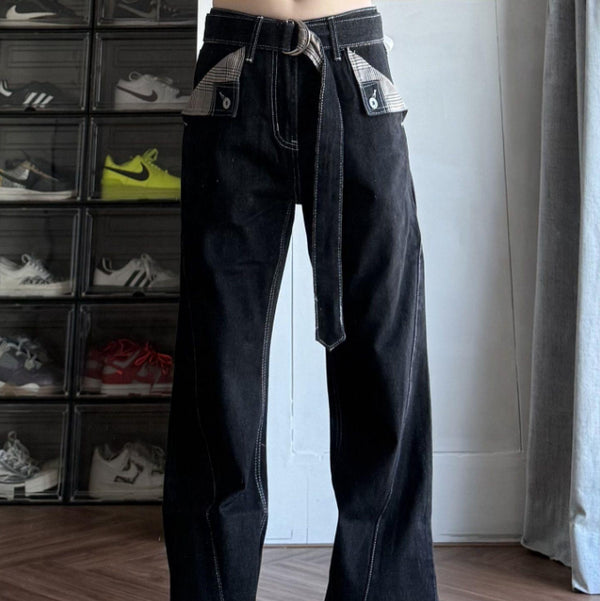 Jeans Hombre Corte Recto Americano Fit Suelto Efecto Adelgazante