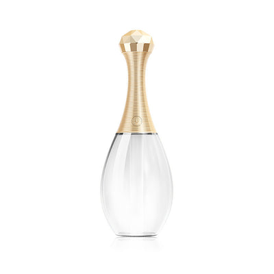Mini silent portable humidifier shaped like a perfume bottle, with a clear body and a gold ribbed neck and faceted cap. - Image 8