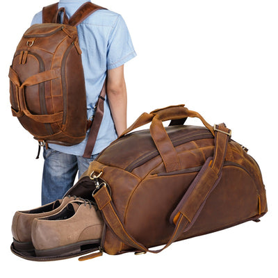 Mochila de Cuero Retro para Hombre - Gran Capacidad para Aventuras al Aire Libre - Image 6