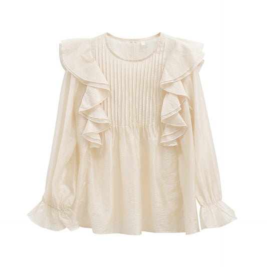 Blusa Elegante Suelta con Pliegues y Mangas Acampanadas - Image 2